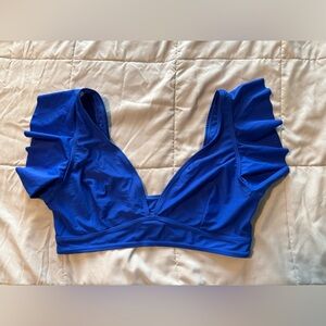 SHEIN Blue Ruffle Bikini Top